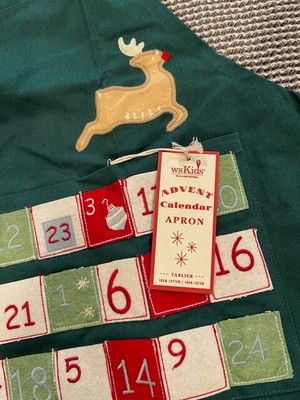 NWT WILLIAMS SONOMA Apron Christmas Advent Calendar Kid Children Holiday  Baking | eBay