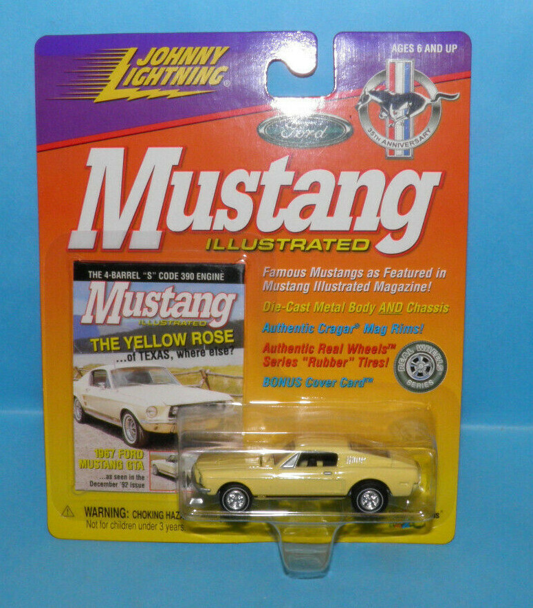 ミニカー JOHNNY LIGHTNING 1967 Ford mustang 1/18 Johnny Lightning Mustang Illustrated 1967 Ford Mustang GTA Diecast