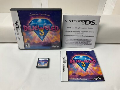 Tested & Complete ! *Bejeweled 3* Jewel Gem Quest Game *Nintendo DS* Handheld