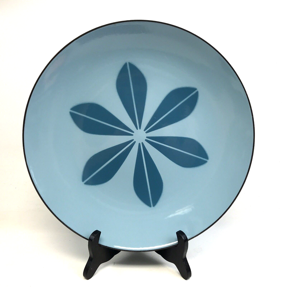 Cathrineholm Blue Turquoise Lotus Flower Large Chop Plate Round, Serving Platter