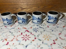 1995 Rowe Pottery Mugs - Set of Four