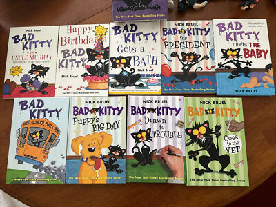 Bad Kitty Bundle Lot of 9 Books by Nick Bruel - 5 Hardcover, 4 Paperbacks!