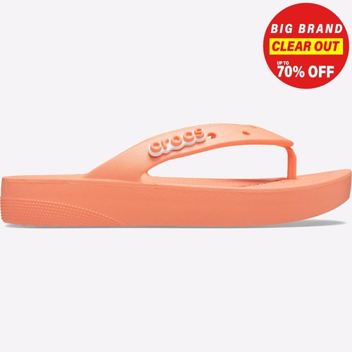 Crocs Classic Unisex Platform Flip Flops Beach Pool Sandals Orange | eBay