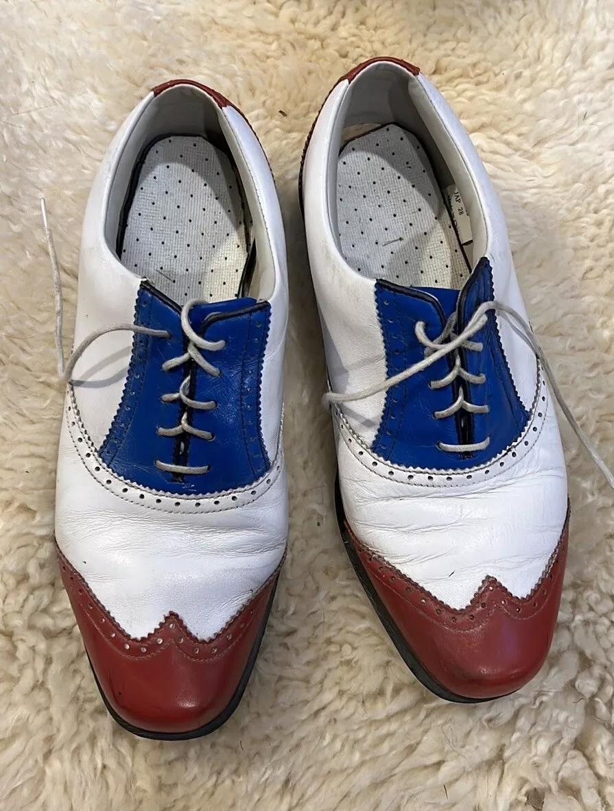 Red white and blue golf shoes sales