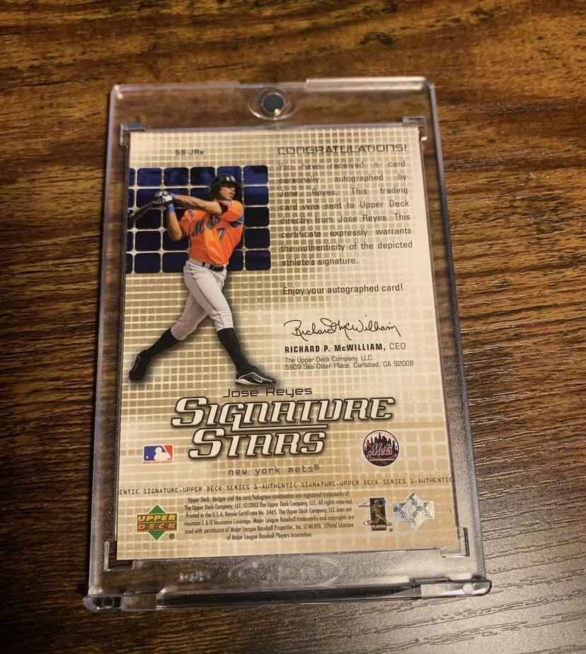 Tarjeta José Reyes 2004 Upper Deck Signature Stars Gold #SS-JRE/99 Foto 2 de 2