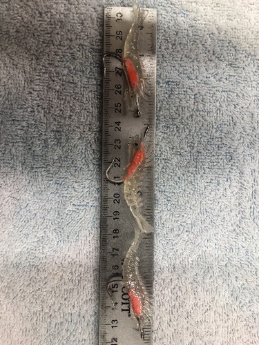 3 Packungen mit 3, 2-1/8 Zoll klare Glitzer Garnelen Neu in Verpackung - Bild 1 von 3