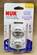 Nuk 2 pack Orthodontic Pacifiers Glow in the Dark 0 - 6m Storage Case
