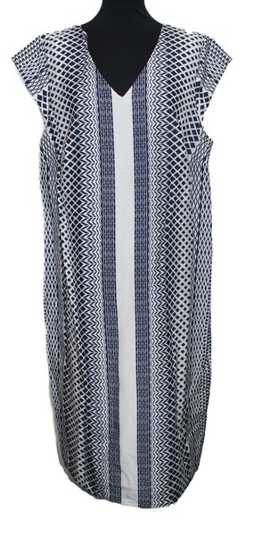 Damenkleid Kleid TrÄGerkleid Ecru D-BLAU Farbenspiel Sheego Gr. 50 Neu-image