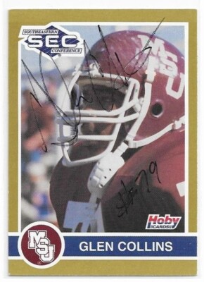 GLEN COLLINS Autographed Signed 1991 Football card Mississippi