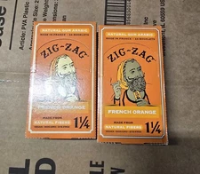 2 PACK Zig-Zag 1 1/4 Rolling Papers - 24 Booklet 32 Papers in Each French Orange
