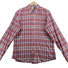 Hugo Boss Orange Label Men's Size L Check Cotton Flip Cuffs Casual Shirt