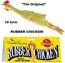 Loftus Original World Famous 19" Rubber Yellow Chicken -Classic Fun Joke Gag Toy
