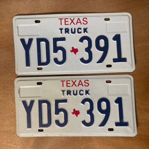 1990s Texas License Plate Pair Truck YD5391 eBay