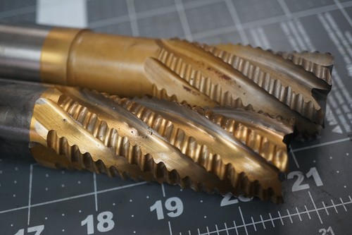 Lot of 2 1.25" HSS Cobalt 6 Flute Roughing End Mills - Picture 2 of 6