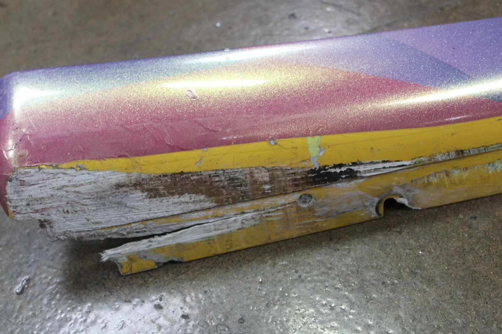 Ferrari 360, LH, Left, Rocker Panel, Yellow, Wrapped, Dmg, Used, P/N 66099510