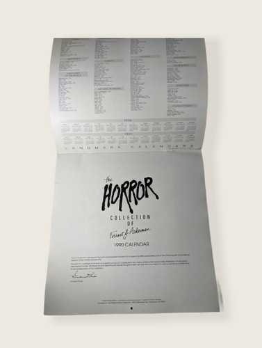 Calendario Fantasma Dell'Opera 1990 -L'Orrore -Collezione di Forrest J Ackerman - Foto 2 di 9