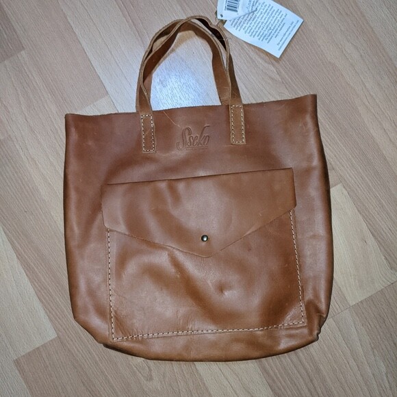 NWT Sseko Brown Leather Bucket Tote | eBay display picture 1