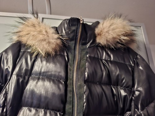 Gerry Weber Daunenmantel Steppmantel Schwarz Mit Echfell Waschbär Kapuze Gr. 42 - Bild 2 von 17