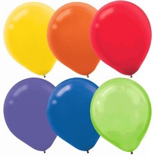 6 Assorted Colors Latex Balloons 12" 72 Ct Yellow, Orange, Red, Purple, Blue, Ki