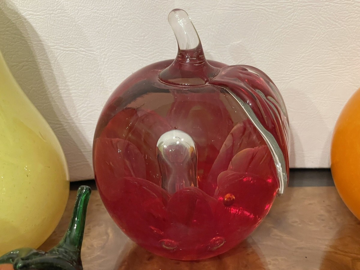 Vintage Blenko Murano Glass Fruit Grapes Apple Strawberries Tomato