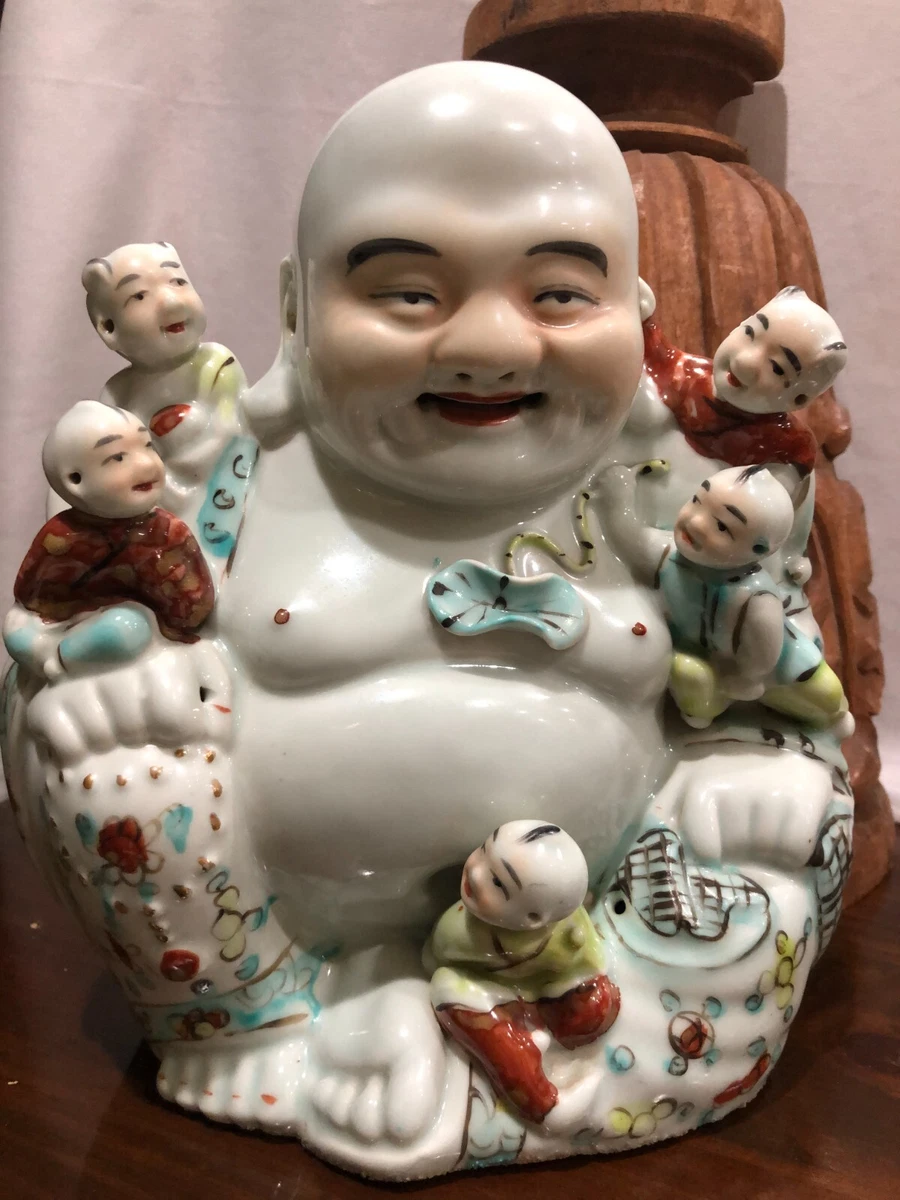 中国清時代　粉彩人物画　高さ約10.8㎝　タサチ　東さ8-0328☆2F 90045-18-