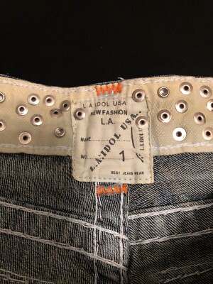 Jean LA Idol Western Pour Femme - Taille Basse, Jambe Droite, Bleu, Taille 1 Avec 33" De Longueur, Style Vintage