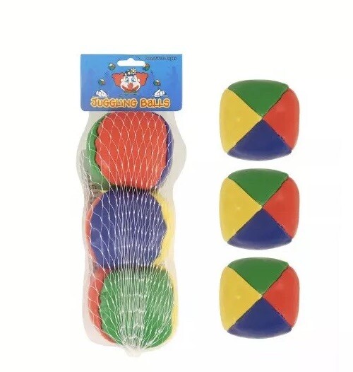 Coloured Juggling Balls Learn to Juggle Set of Three 3 Circus Toys UK