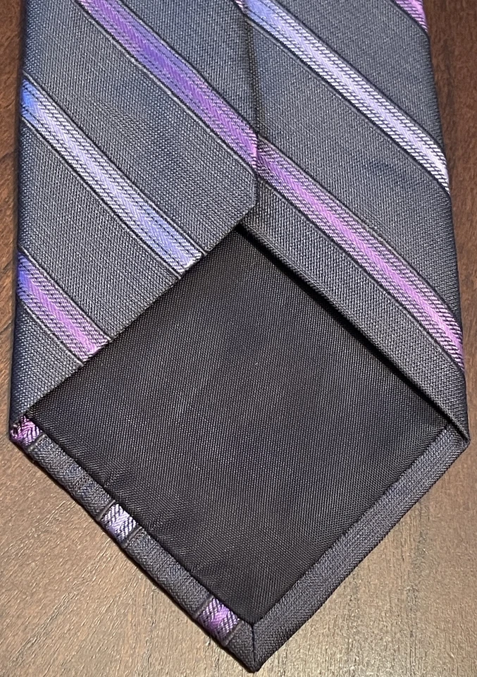 Apt. 9 Gray Purple 100% Silk Men’s Neck Tie Made In China - Image 2 of 4