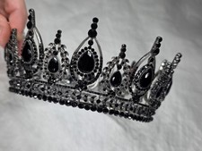 Gothic Crown Black Diamond Crown for Men Gothic Wedding Headdress Prom Crown