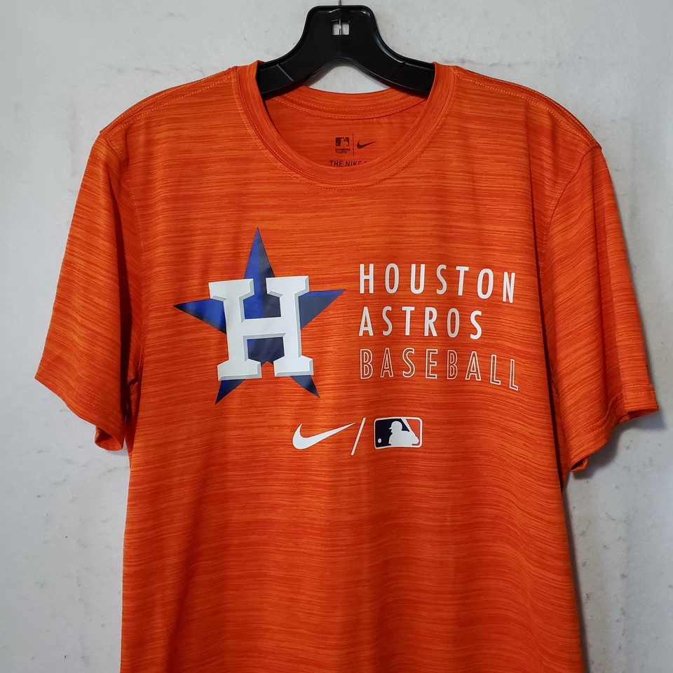 Houston Astros Shirt Mens Medium Orange MLB Baseball Nike Dri Fit Tee Authentic - Image 2 of 4