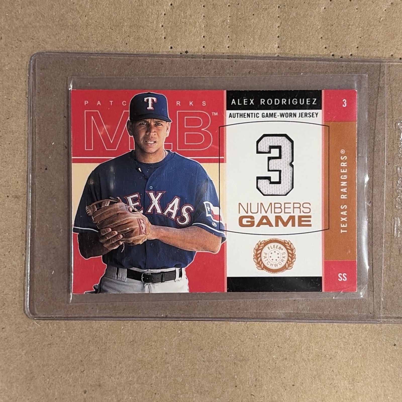 2003 Fleer Patchworks - Numbers Game Alex Rodriguez #AR-NG Game Used Jersey