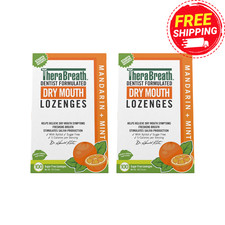 TheraBreath Dry Mouth Mandarin Mint Lozenges, 100 count, 165 g x 2 , New