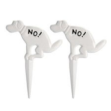Pack of 2 Cast Iron No Pooping Yard Sign Stake, No Dog Allowed Poop Spike Gar...