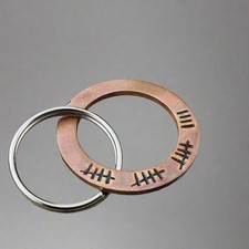 Bronze 19th anniversary gift Keychain 19 Tally marks for Husband Wife handmade