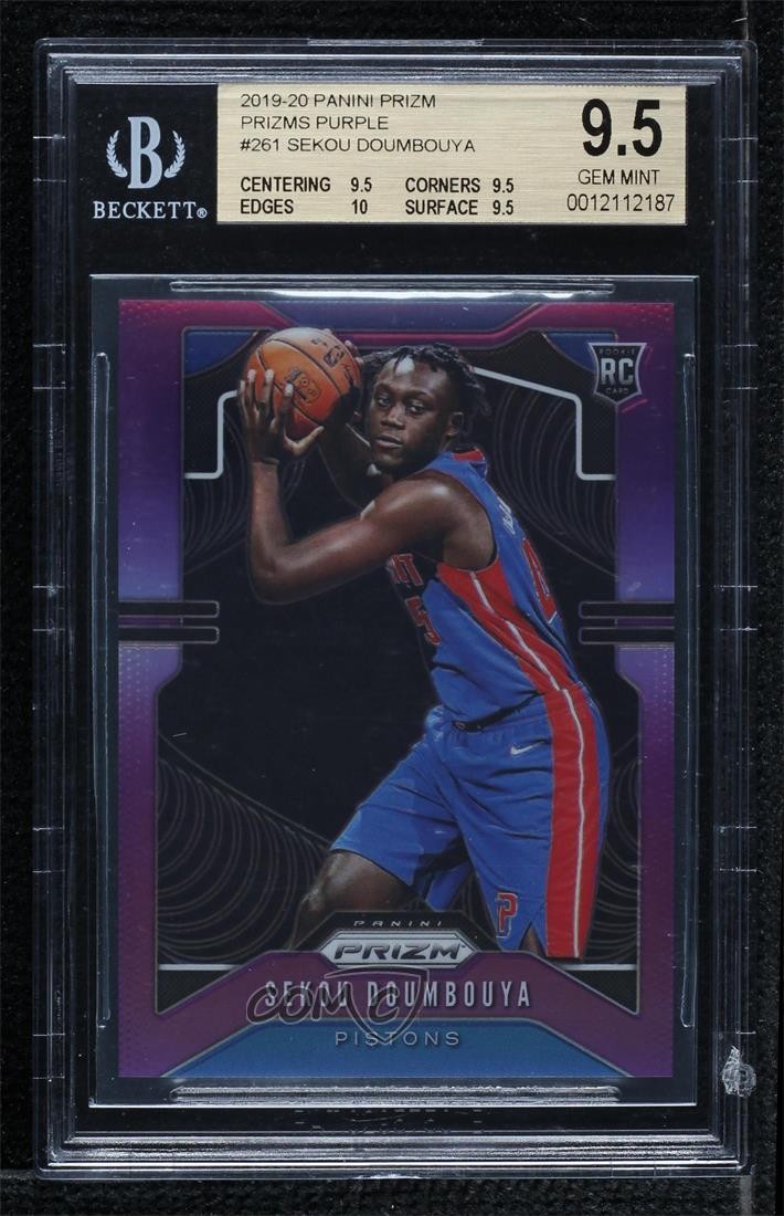 2019 Panini Prizm Rookie Purple 53/75 Sekou Doumbouya #261 BGS 9.5 GEM MINT 5xx