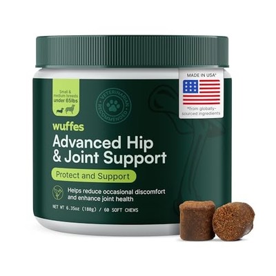 Wuffes Advanced Dog Hip & Joint Supplement with Glucosamine, Chondroitin, Omega