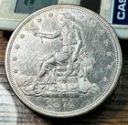 1874-CC Trade Dollar Nice White Choice AU Details Way Below Greysheet CHRC