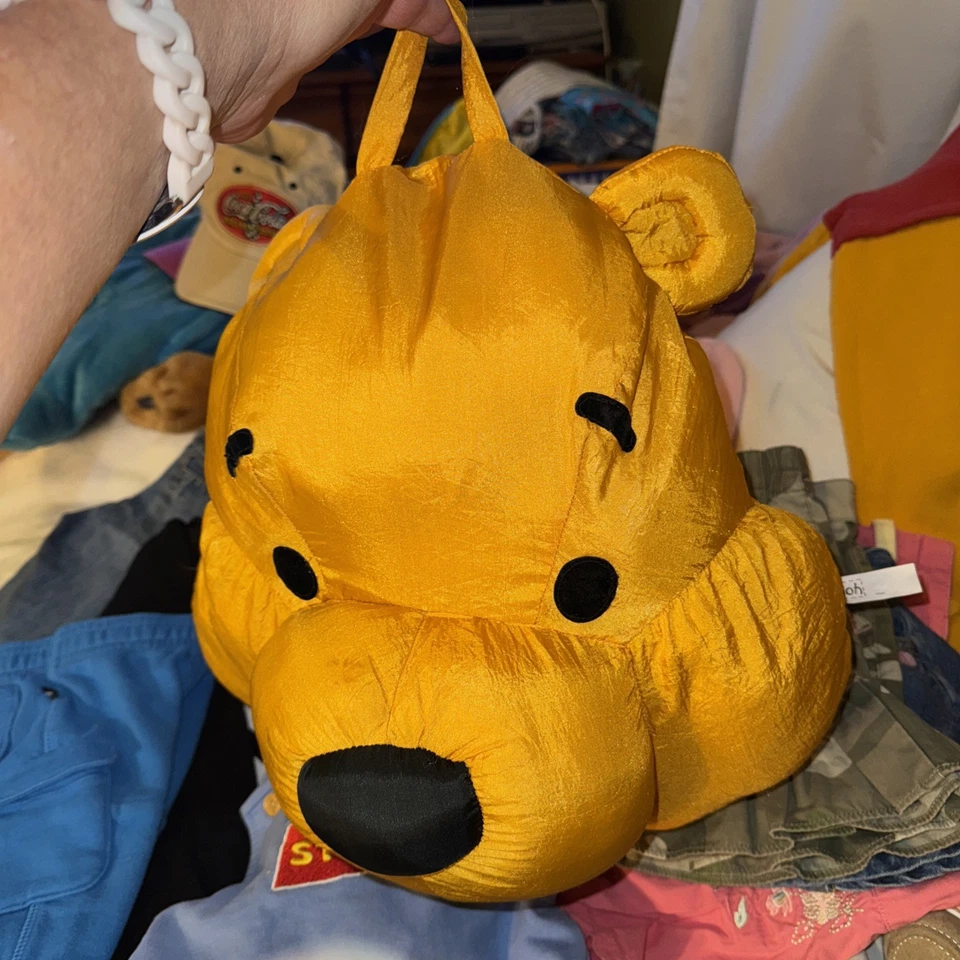 Disney Winnie Pooh Cabeza Cara Puffalump Almohada Colgante Peluche Juego por Juego Nylon Foto 4 de 4