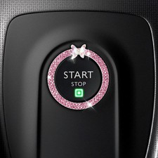 Eponcia Push Button Start Cover Butterfly Bling Car Accessories for Women Bli...
