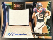 2023 Panini Select Nico Collins Jumbo Patch Auto /49 MEM Auto Houston Texans
