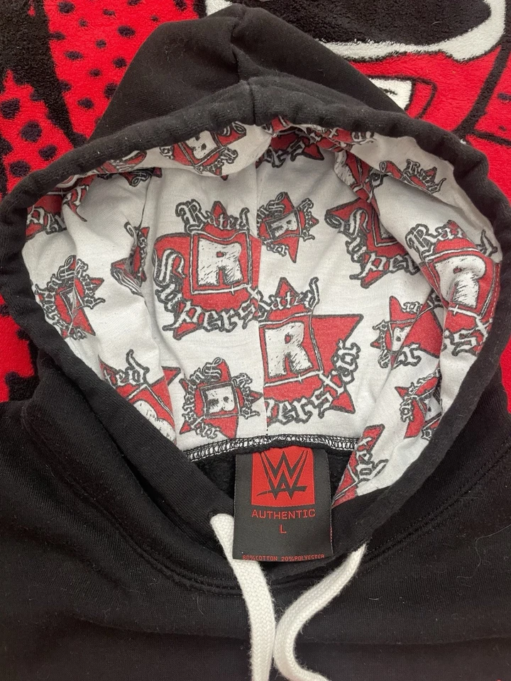 Pullover WWE Edge Rated R Superstar con fecha 2017 rojo/negro talla grande Foto 4 de 4