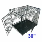 Ellie-Bo EB-BLACKS30 Medium Sized Folding Dog Cage with Non-Chew Metal - Black