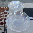 Set Of 2Vintage Anchor Hocking SORENO AURORA Iridescent Glass Serving Bowl 11.5”