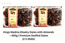 Kings Madina Khudry Dates with Almonds – 2 X 450g | Premium Stuffed Dates 14.43 per kilo