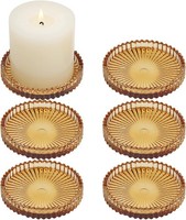 Kerzenteller KerzenstäNder Glas 6Er Set 10Cm Rund FüR Stumpenkerzen Teelichter