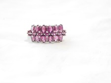Sterling Silver Rhodolite Garnet Marquise Cluster Ring R1350