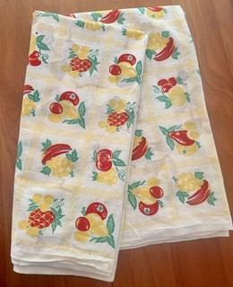 Vintage Cotton Fabric Just Under 5 Yards 36" Wide Fruit Pattern