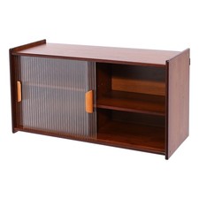 Small Kitchen Cupboard Food Pantry Cabinet Wall Sideboard with Glass Doors New