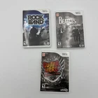 Nintendo Wii Rock Band Guitar Hero Game Lot Beatles Warriors of Rock Tested