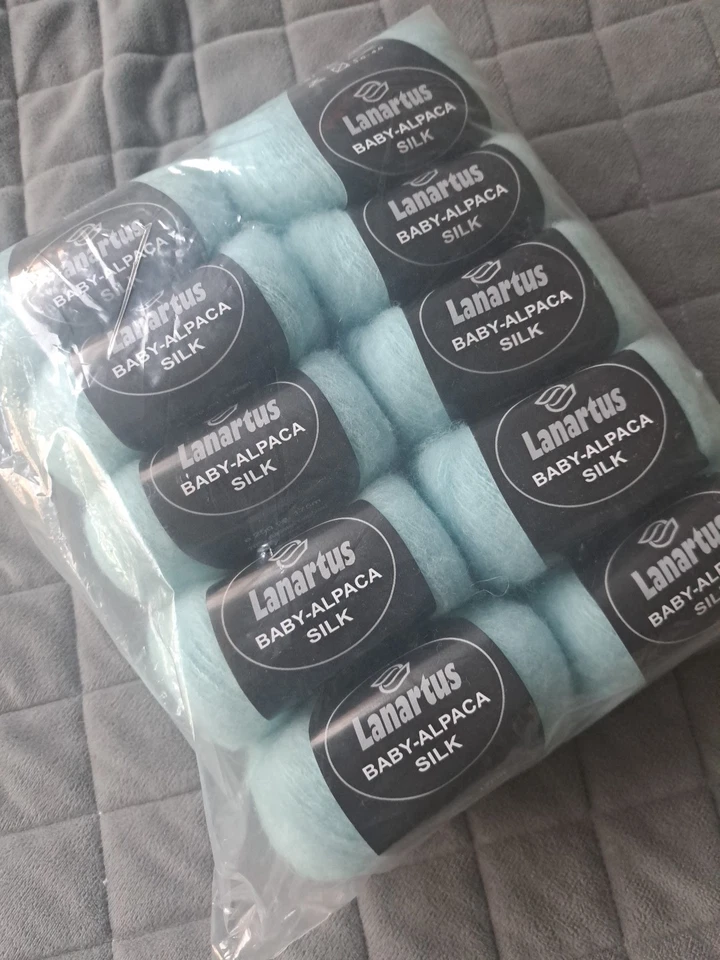 10 Kn. Baby Alpaka mit Seide weich und edel von Lanartus, 125 Hellblau  Neu - Bild 3 von 3